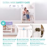 Regalo Extra Wide Walk-Through Baby Gate with Door, 29.5-38.5 in, White, Ages 6-24 Months - Image 5
