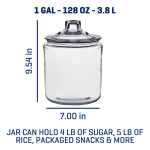 Anchor Hocking Heritage Hill Glass Jar with Lid, 1 Gallon, Well Suited to Pantry Jar Storage and Display - Image 2