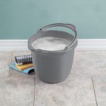 Sterilite 10 Qt. Plastic Spout Pail Bucket with Handle, Mop Bucket for Cleaning, Car Wash & Mopping, Titanium Gray - Image 3