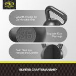 (4 pack) Athletic Works 35 lb Cast Iron Kettlebell, Black Hammertone Finish - Image 5