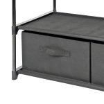 Mainstays 4-Shelf Closet Organizer with 2 Fabric Bins, Black, Metal Frame - Image 4