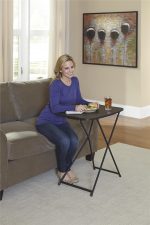 Mainstays Adjustable Height Personal Folding Table, 18 in x 26 in, Black - Image 7