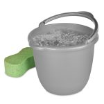 Sterilite 10 Qt. Plastic Spout Pail Bucket with Handle, Mop Bucket for Cleaning, Car Wash & Mopping, Titanium Gray - Image 5