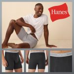 Hanes Men's Black/Grey Boxer Briefs, 3 Pack - Image 7