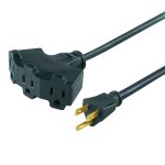 Hyper Tough 25 ft 16 AWG 3-Prong Triple Outlet Outdoor Extension Cord, Green, 13 Amps - Image 4
