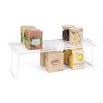 Mainstays Metal Wire Stacking Shelf Organizer for Kitchen Cabinet and Pantry Storage, 22" x 10" x 7", White - Image 2