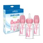 Dr. Brown’s Natural Flow Anti-Colic Options+ Narrow Baby Bottle, Pink, 4oz, Slow Flow, 0m+, 3 Pack - Image 2