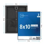 Mainstays Picture Frames, 8 x 10, Black, Front-Loading, Wall or Tabletop, Set of 3 - Image 4