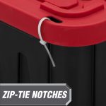 Hyper Tough 12 Gallon Snap Lid Storage Bin, Black Base with Red Lid, Heavy Duty Plastic - Image 5